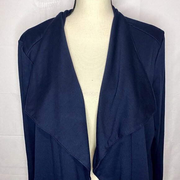 Annabelle Cardigan Women's Size 2XL Zip Pocket Navy Stretch - Picture 2 of 7